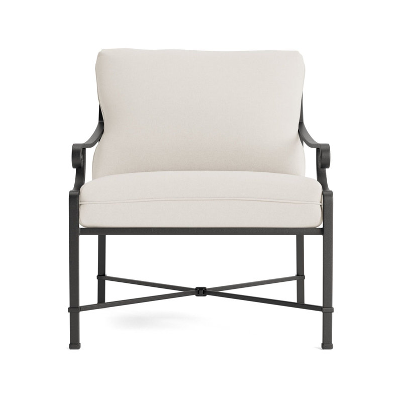 Venetian Outdoor Lounge Chair, Fusion Natural, Textured Pewter