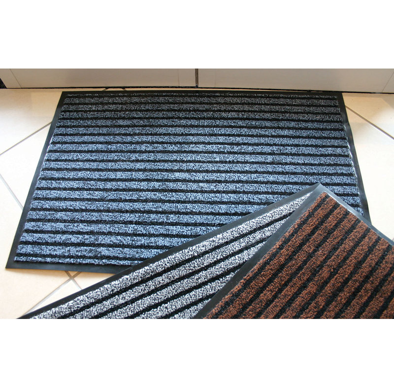 Markowitz Non-Slip Indoor Doormat, Rectangle 60 x 90cm, Black/Blue