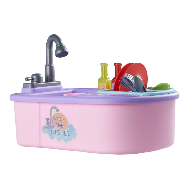 Electric Kitchen Sink Toy Set, Pink