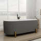 Colour 67" L x 31" W Fluted Freestanding Soaking Acrylic Bathtub with Chrome Drain and Overflow