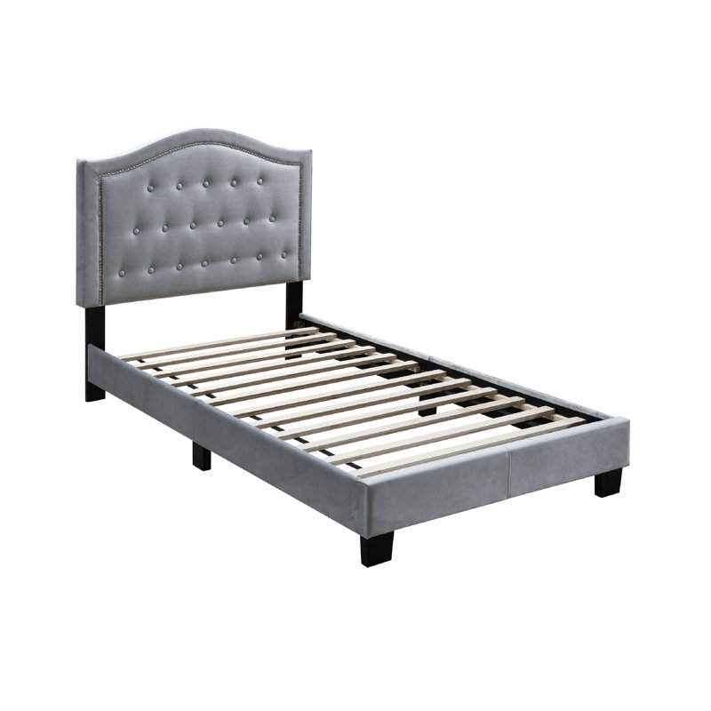 Jaquavian Upholstered Platform Bed, Twin, Gray
