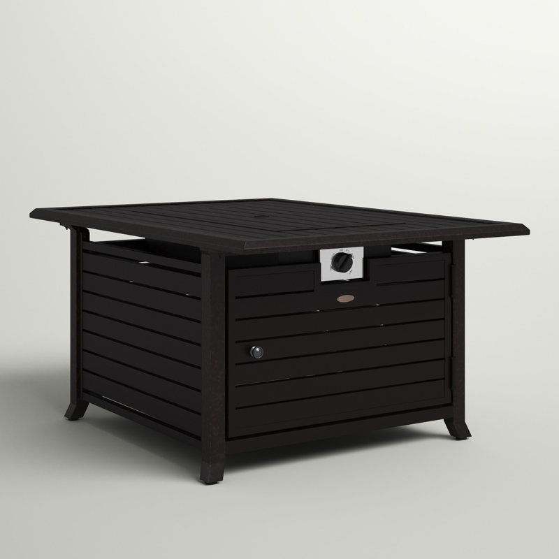 Fire Sense Talbot Aluminum Convertible Gas Fire Pit Table 55,000 BTU Bronze Finish-Rectangular 48"
