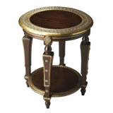 Ranthore Round Brass 20"W Side Table