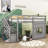 Jadi Twin Wooden Loft Bed with Staircase-1373280358
