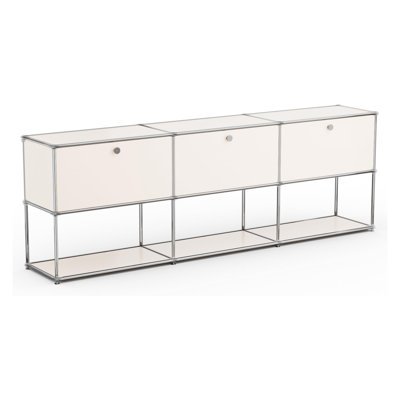 Modern Storage Cabinet, Modular Metal Sideboard, Versatile Steel Office Credenza & Lowboard for Living Room, Kitchen, Home Office