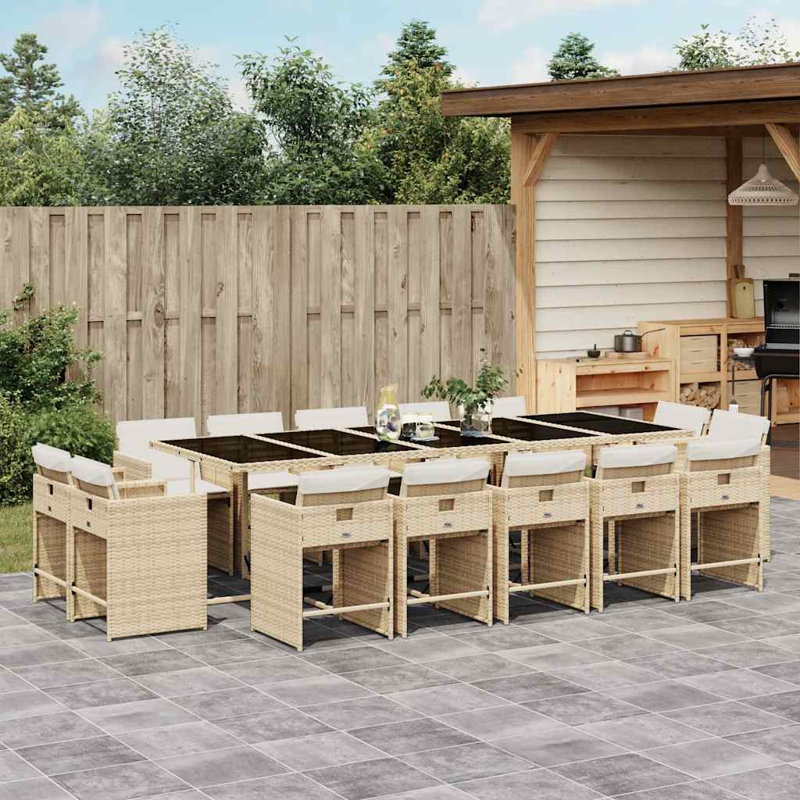 Patio Dining Set with, Cream White, Beige