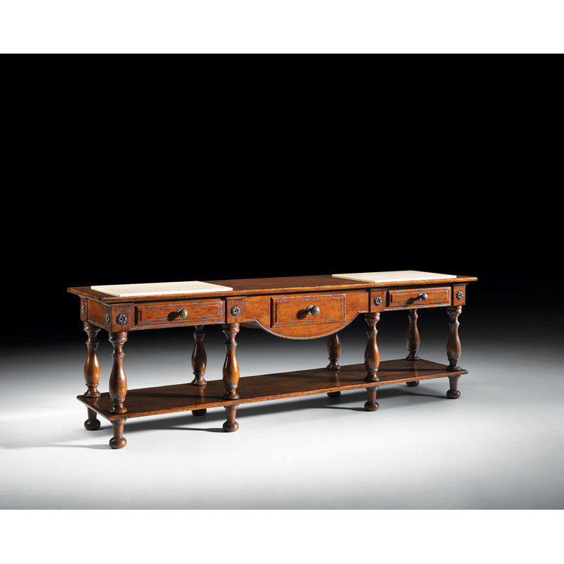 115" Wide 3 Drawer Buffet Table, Brown