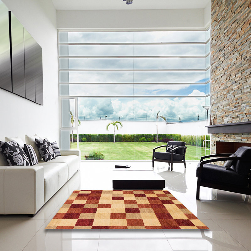 Tapis abstrait moderne 1565, Carré 8 pi