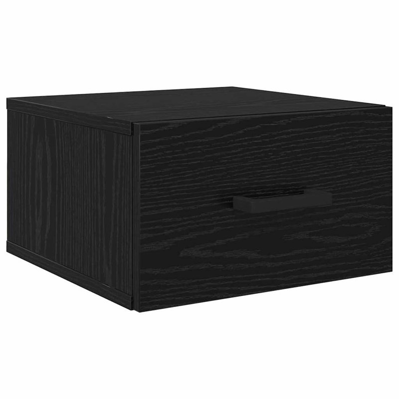 35cm W Manufactured Wood Bedside Table, Black Oak