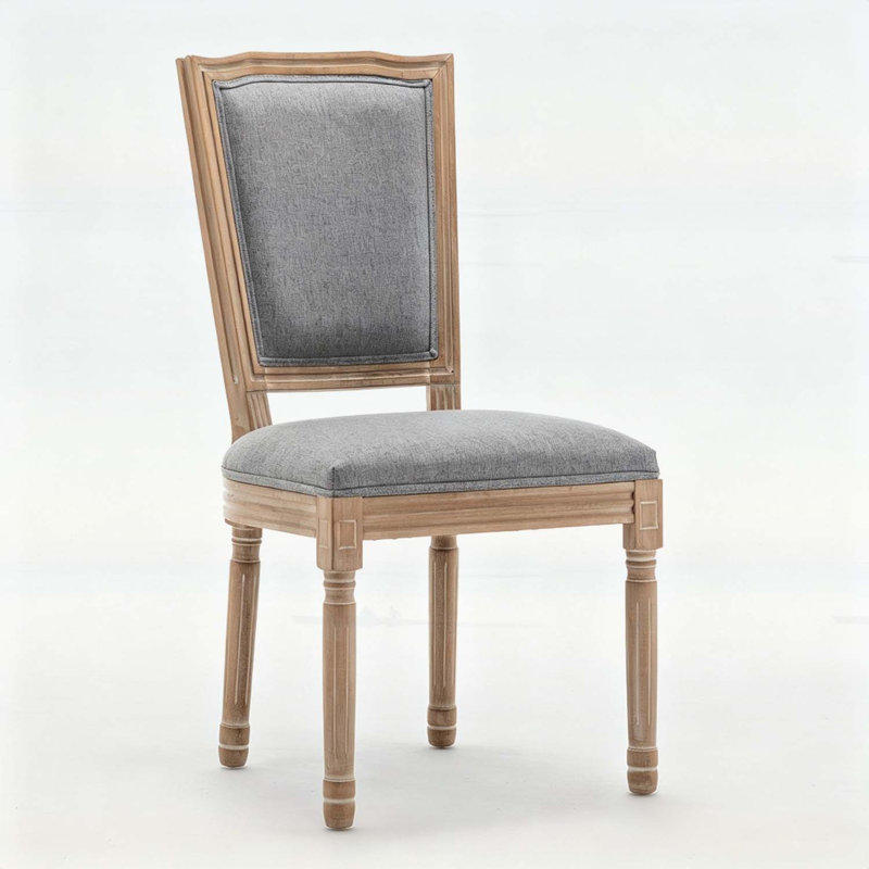 Ensemble de 2 chaises de salle à manger Farmhouse, Tissu gris