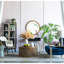 Miroir rond à cadre perlé pour salon, chambre à coucher, décor en bois et maison texturée