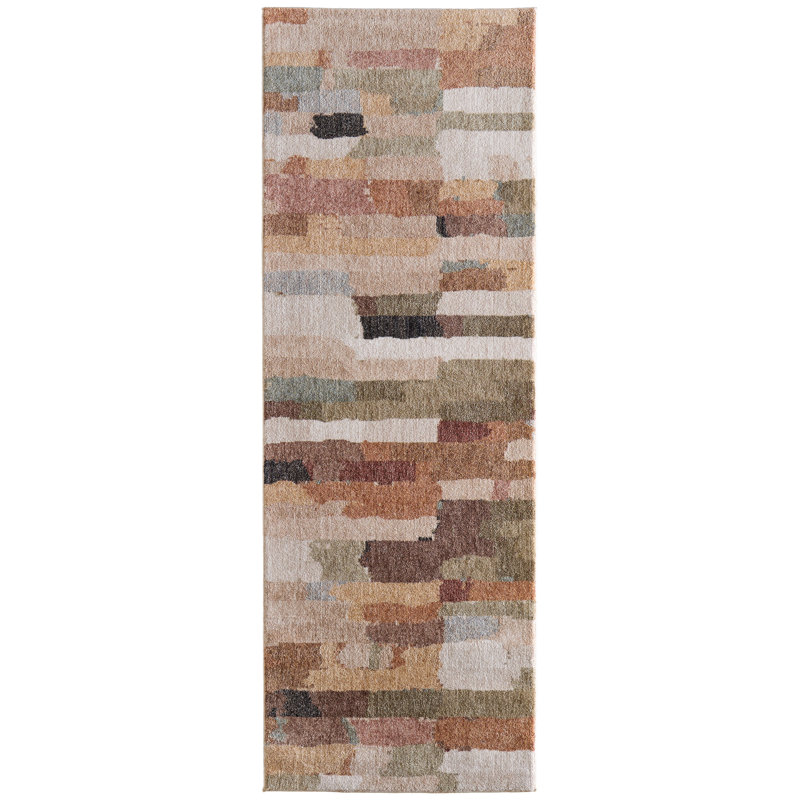 Pearson Modern Abstract Brown Area Rug, Runner 2'6" x 7'3"