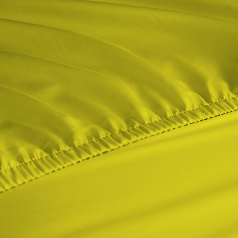 Ensemble de draps en rayonne de bambou 6 pièces , Ensemble de draps pour taille de lit grand avec un, Jaune