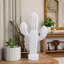 Figurine décorative en bois de cactus pour la décoration intérieure - objet moderne du sud-ouest pour la décoration de table ou de salon - blanc-634061261