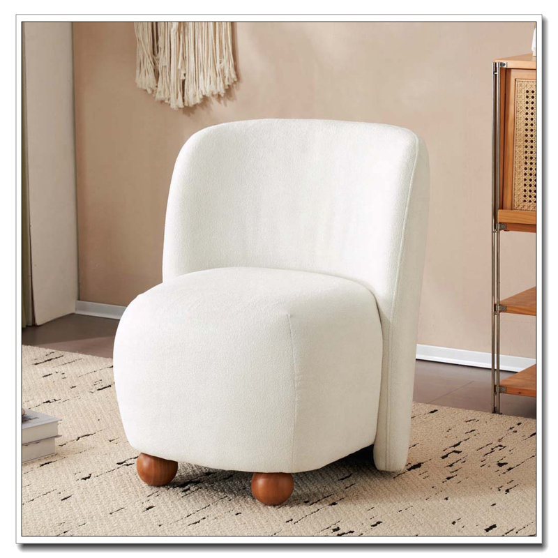 Chaises de salon rembourrées sans accoudoirs, Blanc