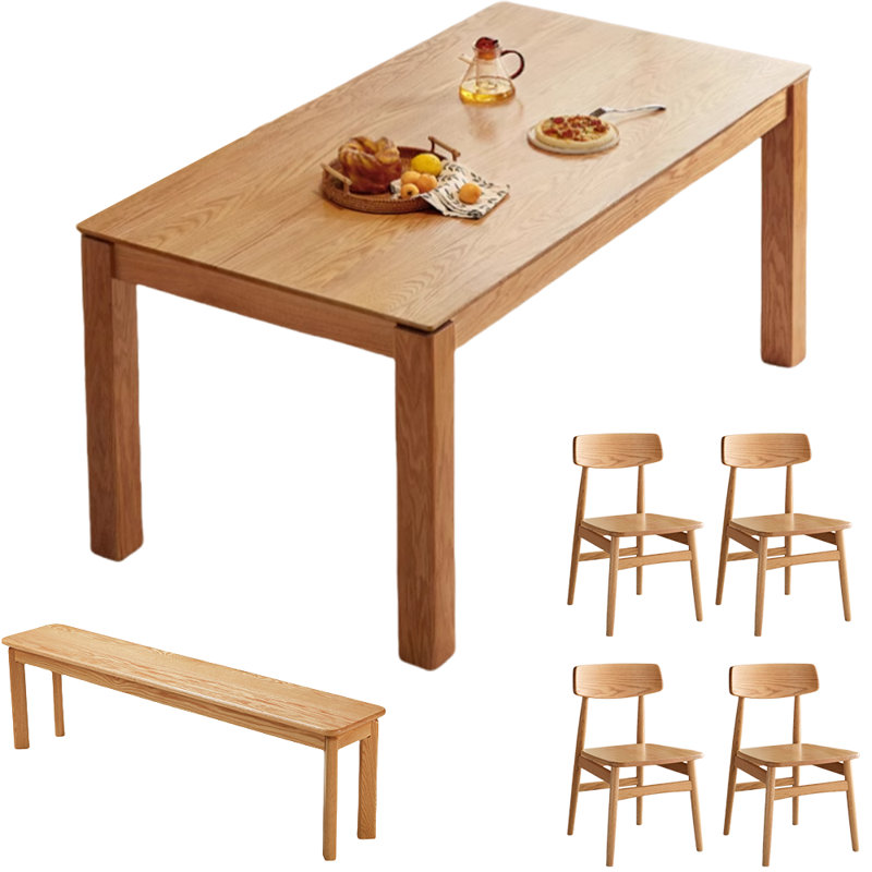 Timaree 6 - Person Solid Wood Top Four Leg Dining Set