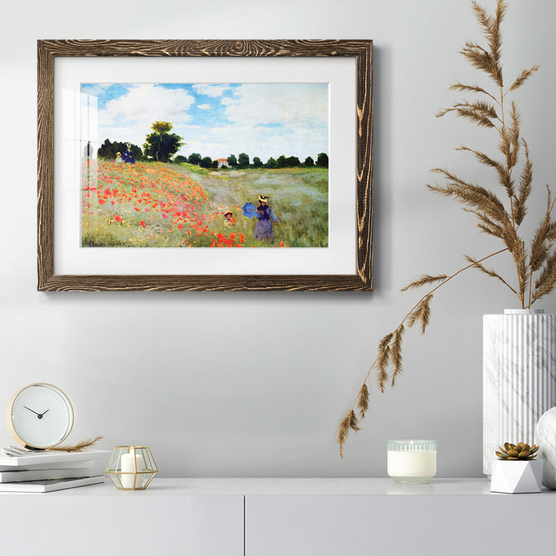 Coquelicots par Monet, H 22 po x l 32 po x P 1,5 po, Noyer