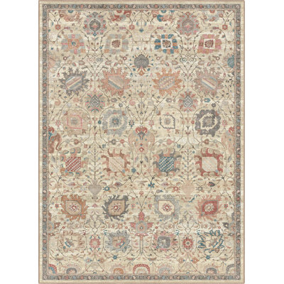 Bungalow Rose Aylena Refined Medallion Beige Area Rug