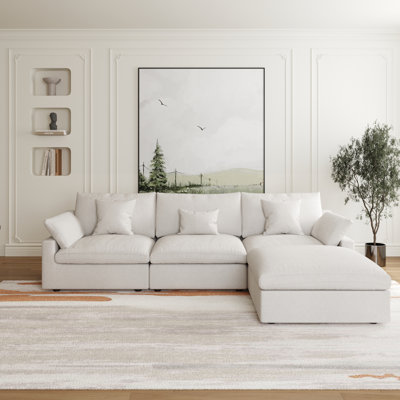 Canapé modulaire rembourré avec repose-pieds