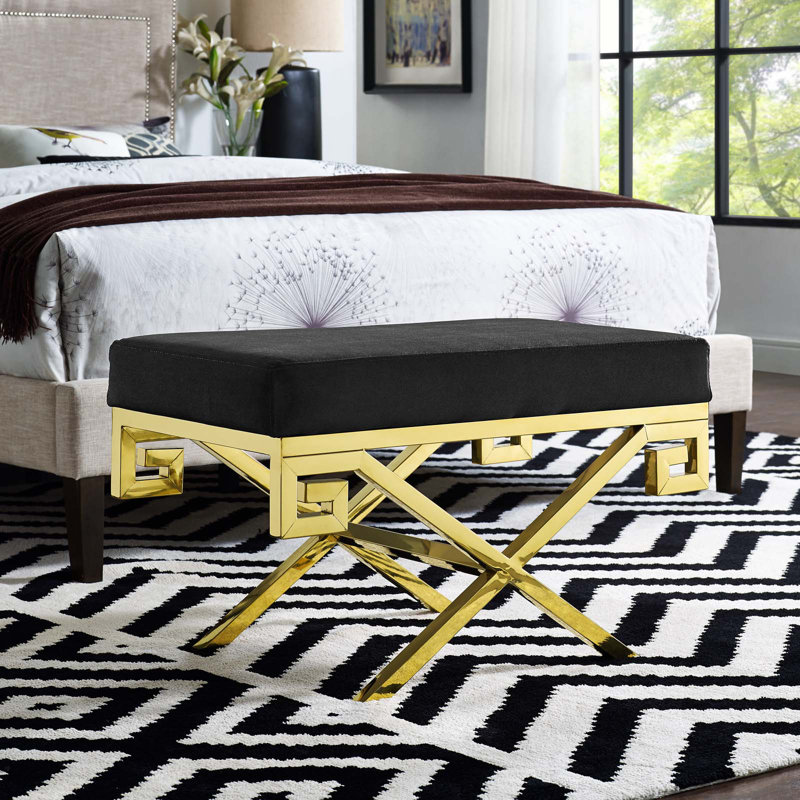 Banc Rove Velvet par Modway, Noir