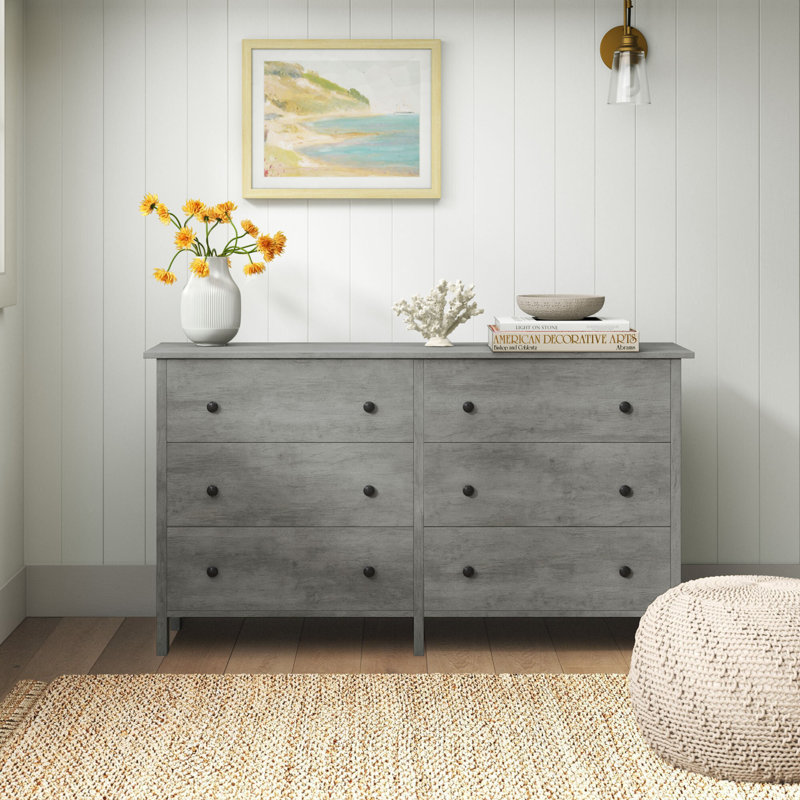 Frisco 50.59'' W 6 - Drawer Dresser, Vintage Gray Oak