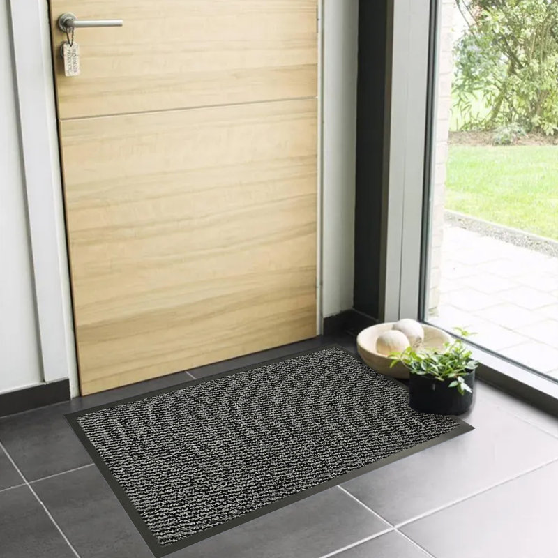 Tapis d'entrée intérieur antidérapant Lisa, Gris, L 32 po x L 47 po