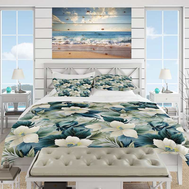 Ensemble de housse de couette Oceanic Impressions, Housse de couette simple + 1 taie décorative stan