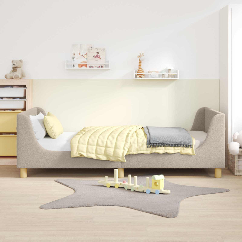Bed Frame, Cot Bed / Toddler (70 x 140cm), Light Grey/Natural