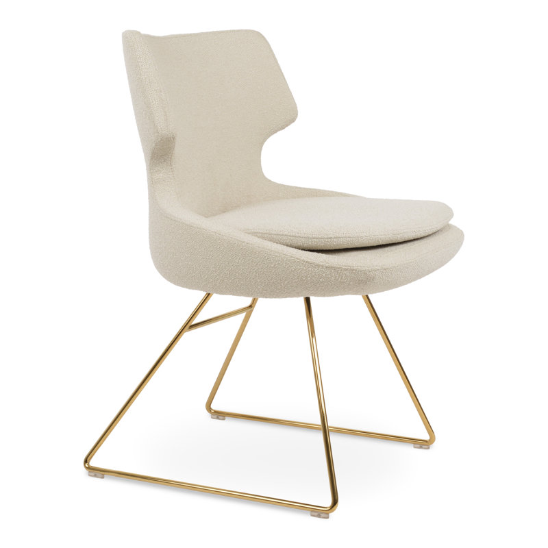 Chaise d'appoint en cuir à dossier complet, Rouge, Chrome