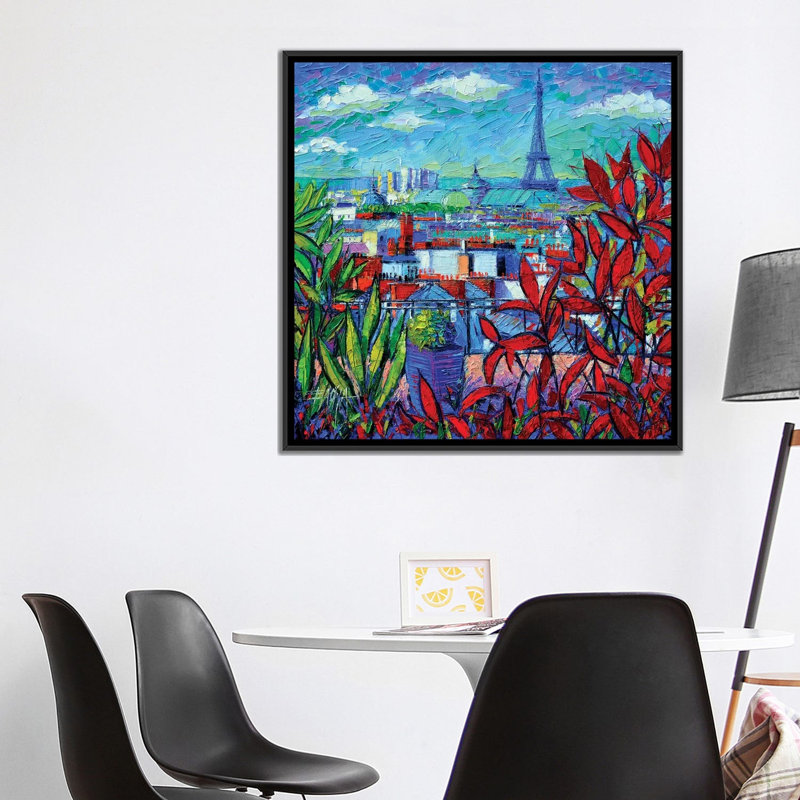 «Paris Rooftops» par Mona Edulesco - impression sur toile tendue, H 37 po x l 37 po x P 1,5 po, Toile tendue, Pas de tapis