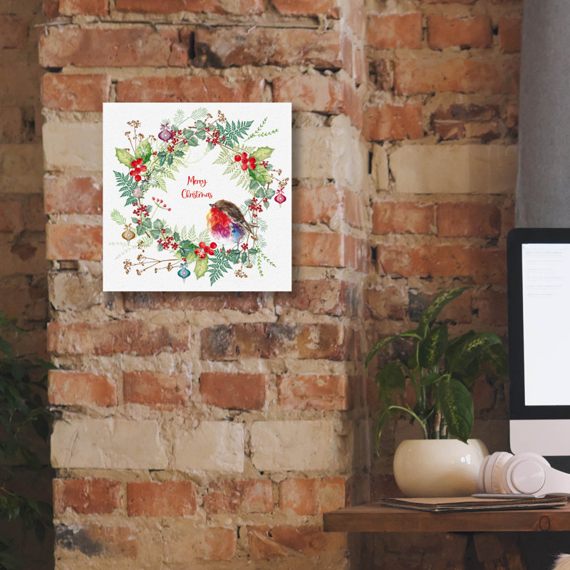 «Fluffy Forest Wreath» par Elle Media Group, art mural sur toile, 12 po x 12 po, H 12 po x l 12 po
