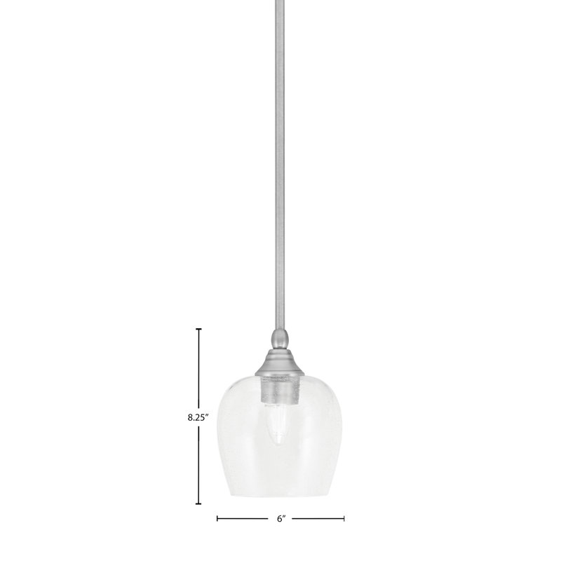 Mini-luminaire suspendu avec tige en verre 6 po, Clair