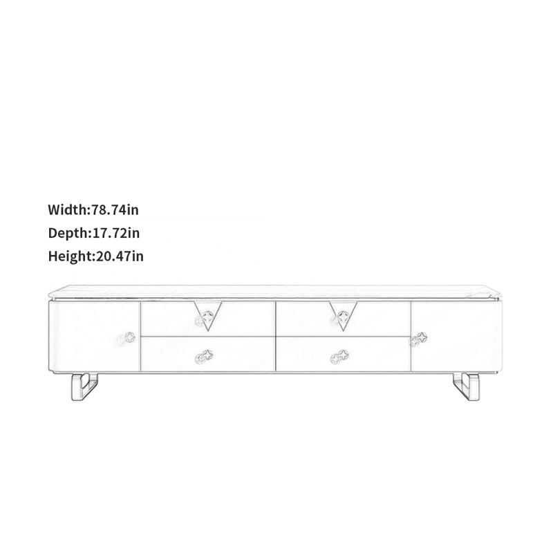 Meuble télé moderne et créatif, H 20,47 po x l 78,74 po x P 17,72 po, Vert