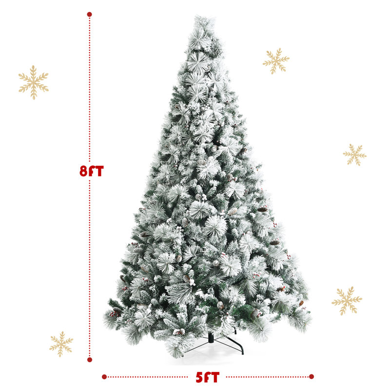 Arbre de Noël vert floqué / givré, H 8 po