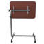 Table de chevet réglable multifonctionnelle (grain de bois foncé) - cadre en MDF / fer, 4 roues avec frein, plateau de table inclinable, hauteur de 27 po à 44 po pour manger / lire / ordinateur portable