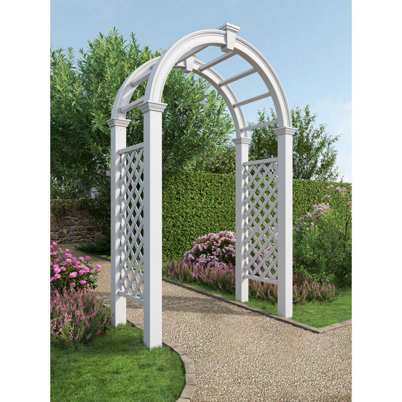 60'' W x 28'' D Polyvinyl Chloride (PVC) Arbor in White