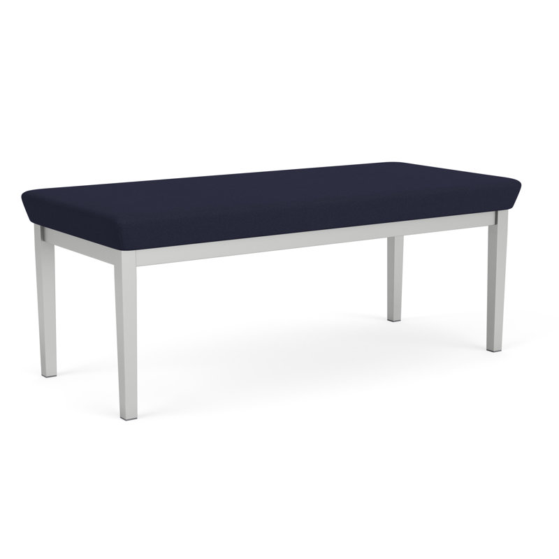 Structure en métal Lenox, Argent argent, Bleu marine Visite Libre - Tissu uni