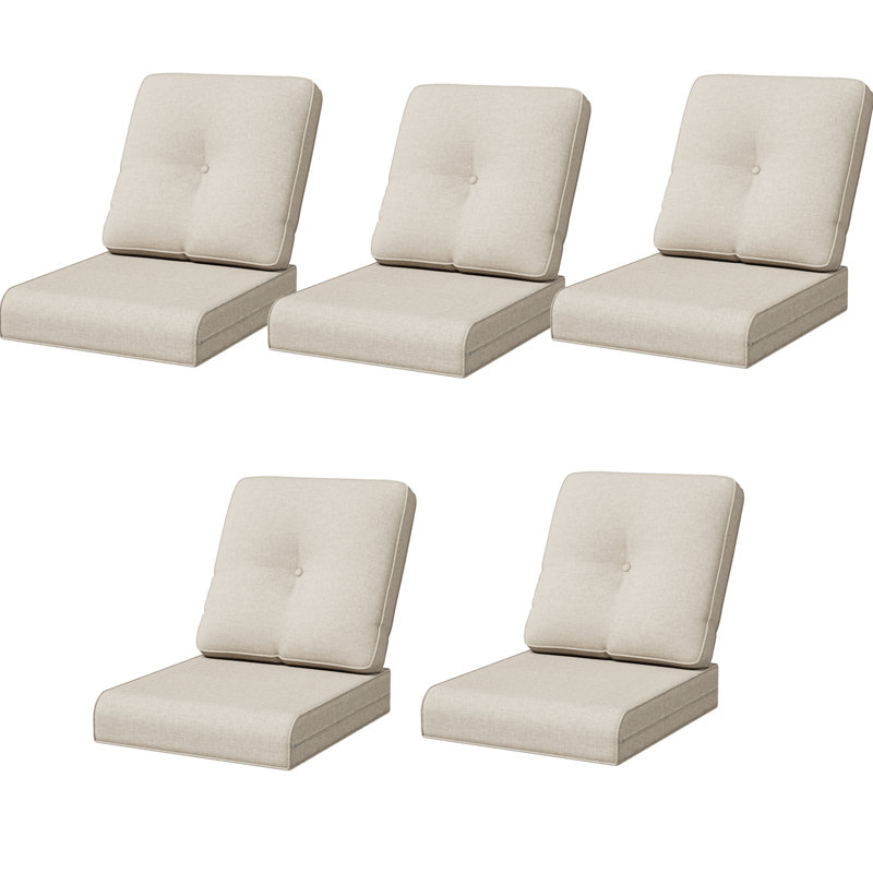 Outdoor 4"Deep Seat Cushion Set With Olefin Fabric,6 Colors Available(Set of 5), 5, Beige