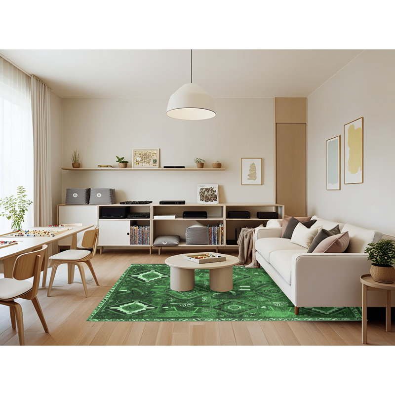 Washable Oriental Indoor Rug, Rectangle 7' x 9'