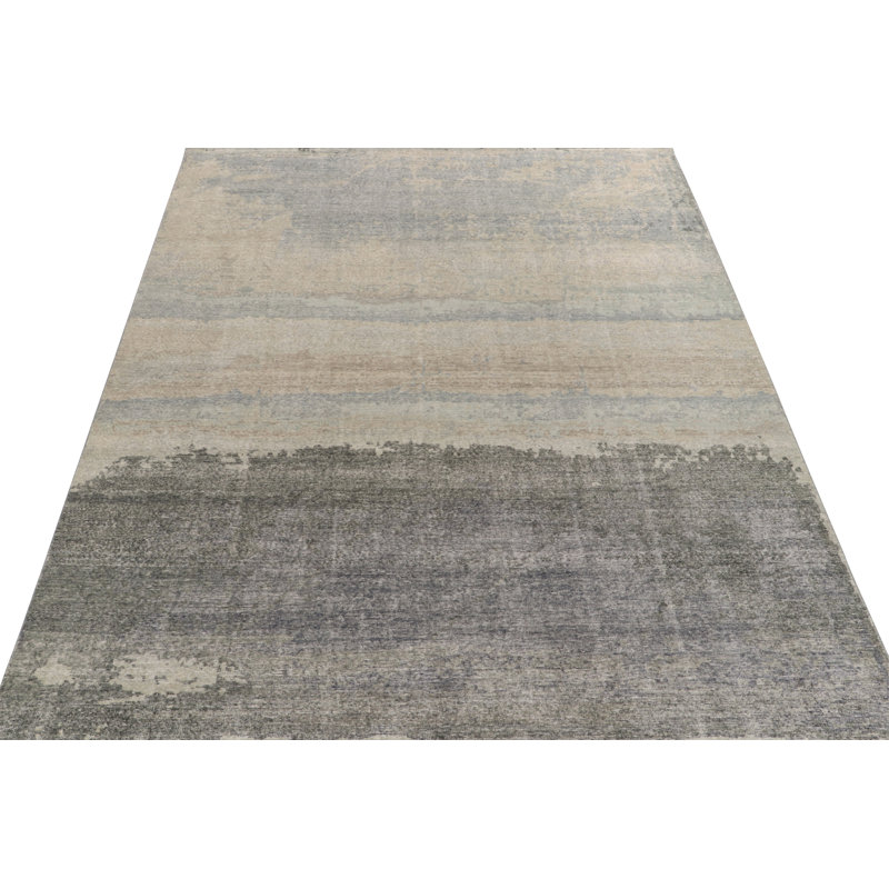 Distressed Homage Wool Abstract Area Rug, Rectangle 9' x 12'