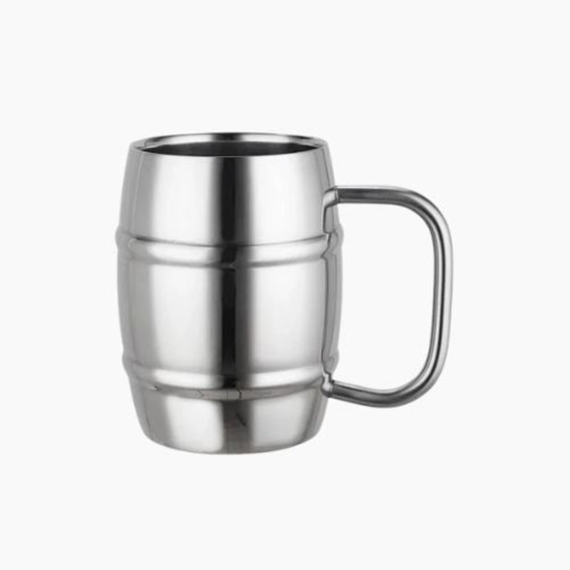 Double-Layer Stainless Steel Insulated Beer Mug with Handle