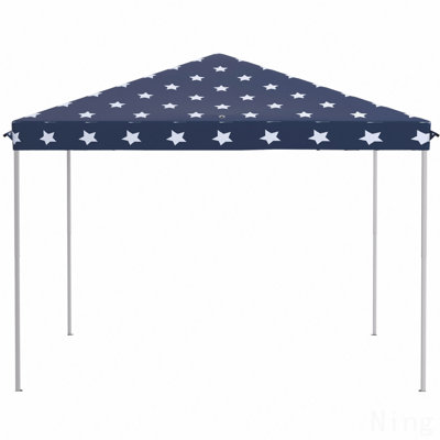 Pavillon de jardin 10 pi x 10 pi, moustiquaire pour l'extérieur avec sac de transport (drapeau américain)