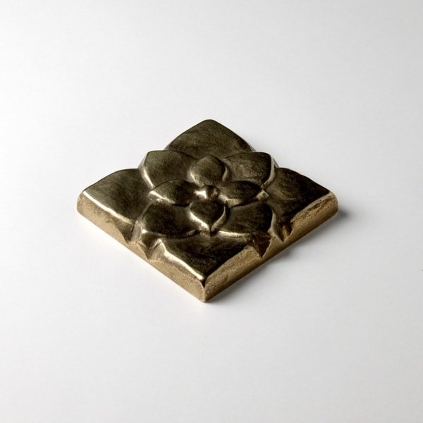 2" x 2" Metal Lotus Decorative Tile Insert