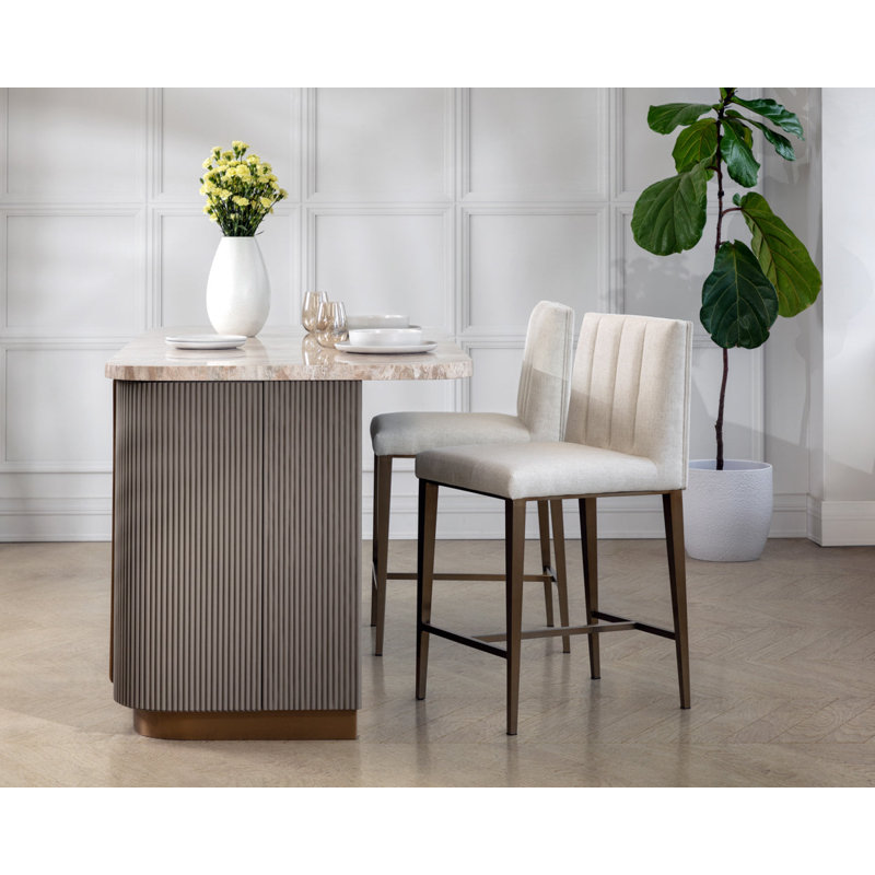 Wilbur Upholstered Stool with Metal Frame