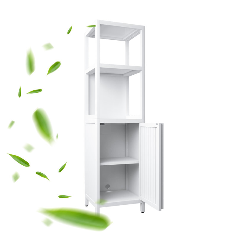 Lizania Bamboo Linen Cabinet, White