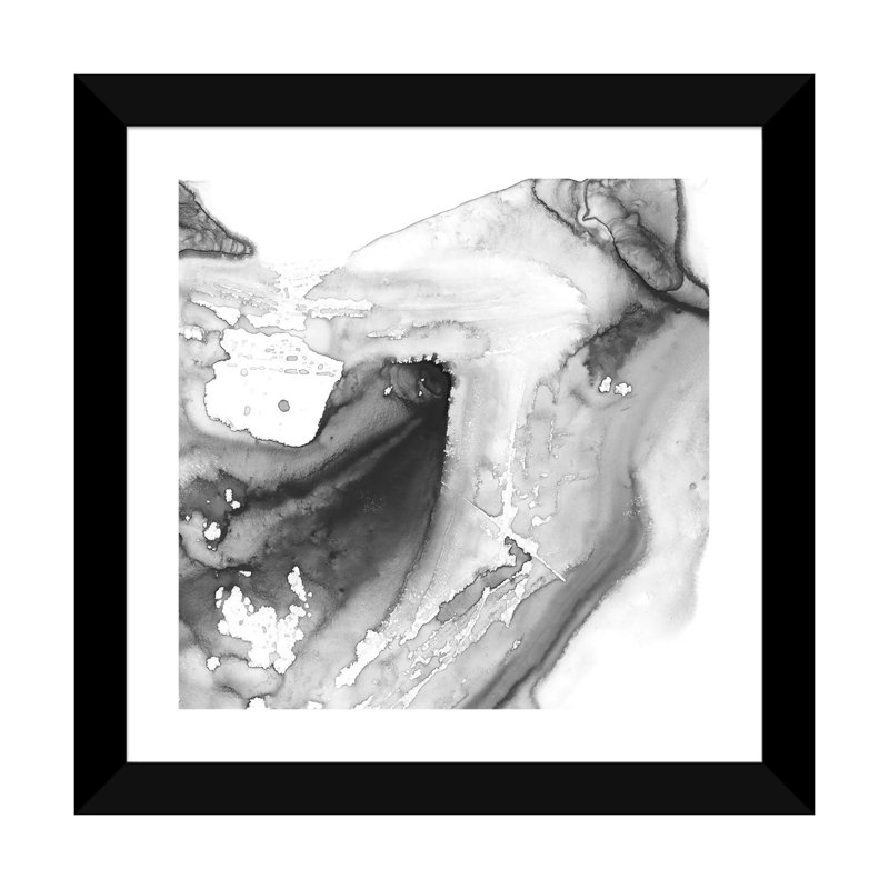 "Fumée & Water IV" par Ethan Harper, reproduction d’art, H 24 po x l 24 po x p 1 po, Papier encadré noir, Blanc