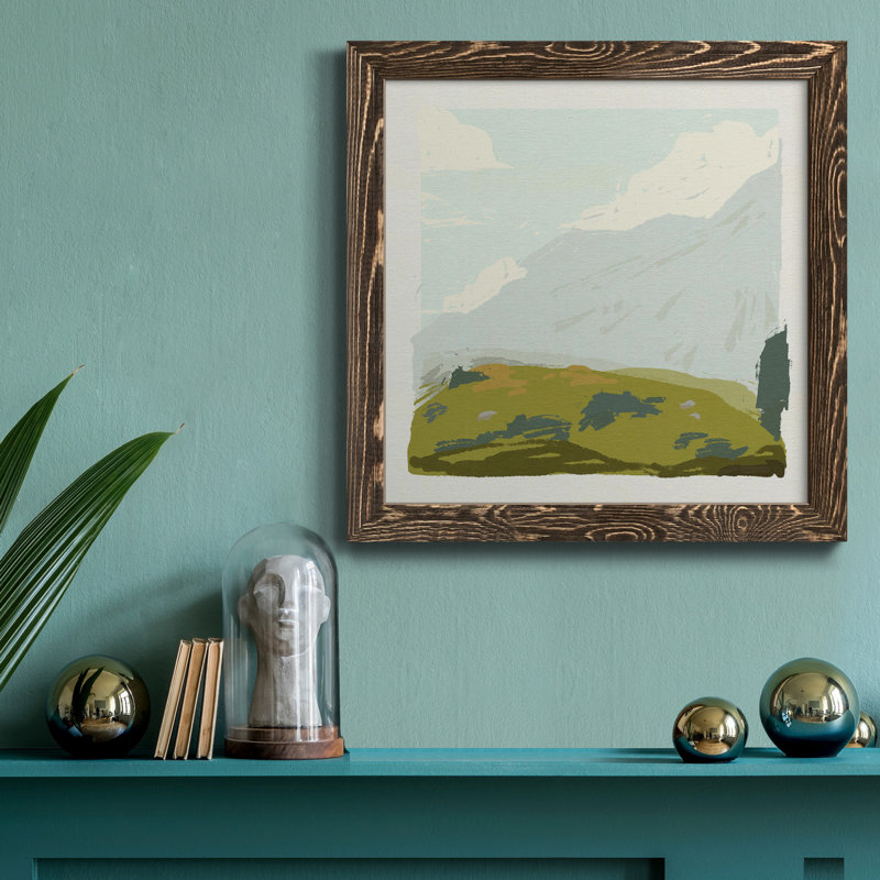 Alpine Ascent II - Toile encadrée de qualité supérieure - prête à être accrochée, Noyer, H 35,5 po x l 35,5 po x P 1,5 po