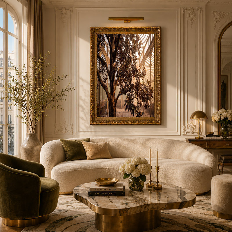 Art mural blanc sur toile magnolia blanc, H 32 po x l 48 po