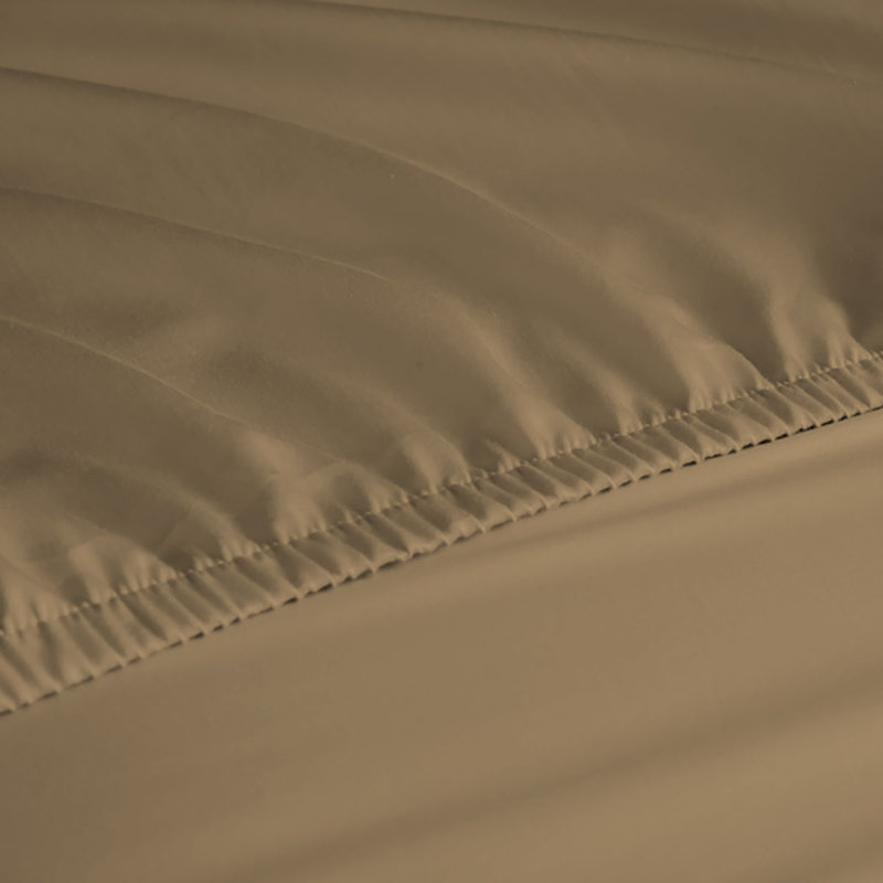 Ensemble de draps en rayonne de bambou 6 pièces , Ensemble de draps pour lit simple + un drap-housse, Or mat