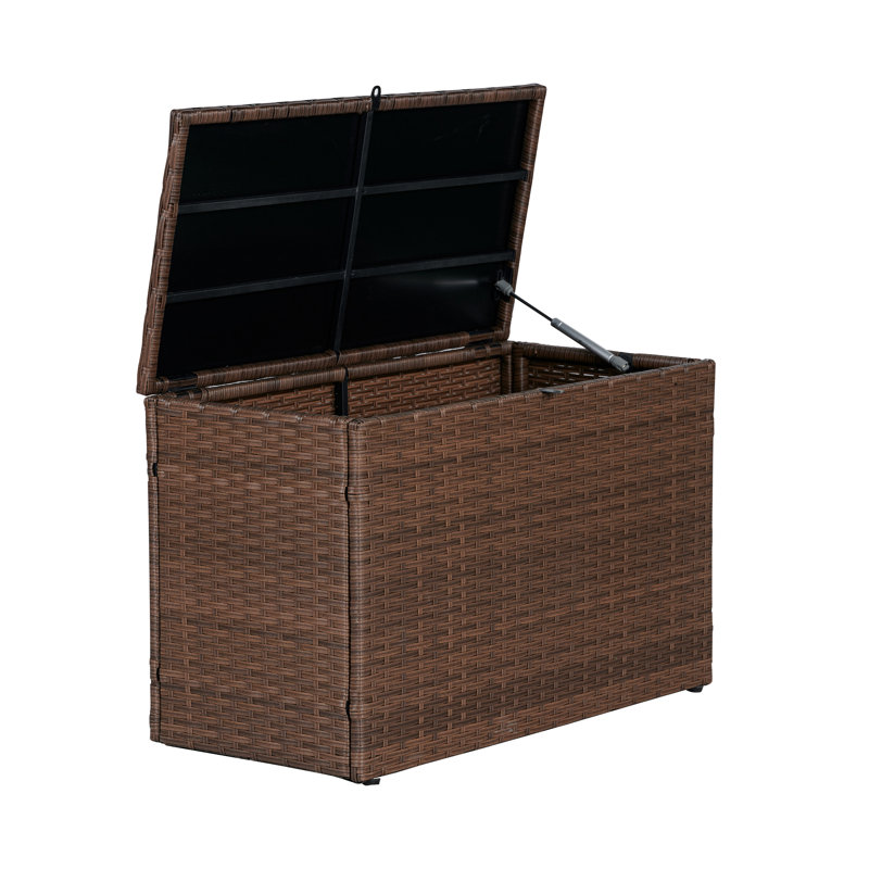 Happimess Nino Water Resistant Deck Box, Brown, 20.47" H x 31.5" W x 15.35" D
